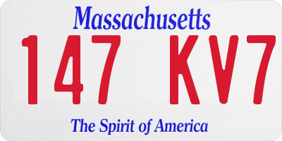 MA license plate 147KV7