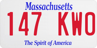 MA license plate 147KW0