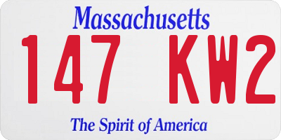 MA license plate 147KW2