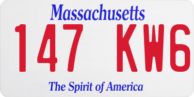 MA license plate 147KW6