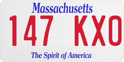 MA license plate 147KX0