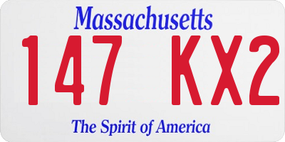 MA license plate 147KX2