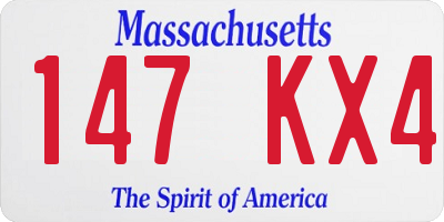 MA license plate 147KX4