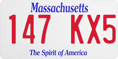 MA license plate 147KX5
