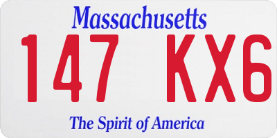 MA license plate 147KX6