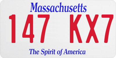 MA license plate 147KX7