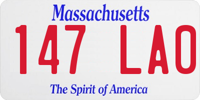 MA license plate 147LA0