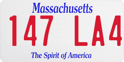 MA license plate 147LA4