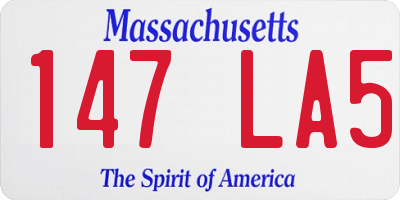 MA license plate 147LA5