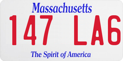 MA license plate 147LA6