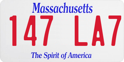 MA license plate 147LA7