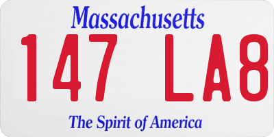 MA license plate 147LA8