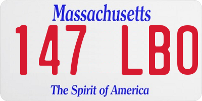 MA license plate 147LB0
