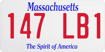 MA license plate 147LB1
