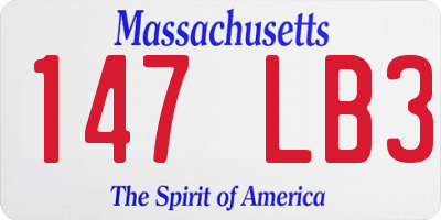 MA license plate 147LB3