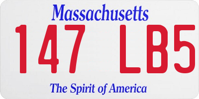 MA license plate 147LB5