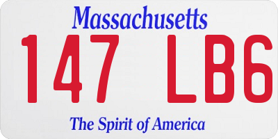 MA license plate 147LB6