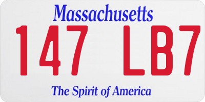 MA license plate 147LB7