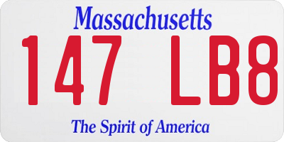 MA license plate 147LB8