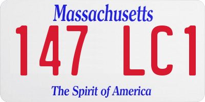 MA license plate 147LC1