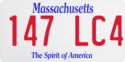 MA license plate 147LC4