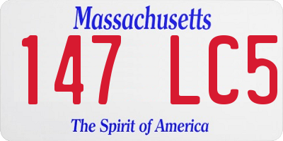 MA license plate 147LC5