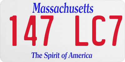 MA license plate 147LC7
