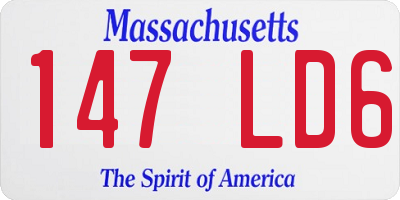 MA license plate 147LD6