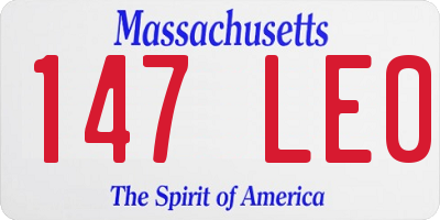 MA license plate 147LE0
