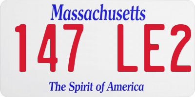 MA license plate 147LE2