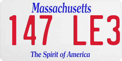 MA license plate 147LE3