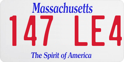 MA license plate 147LE4