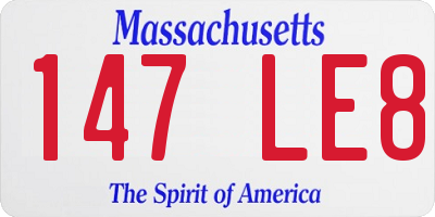 MA license plate 147LE8