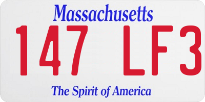 MA license plate 147LF3