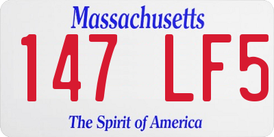 MA license plate 147LF5