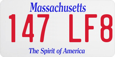 MA license plate 147LF8