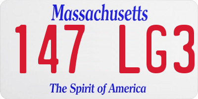 MA license plate 147LG3