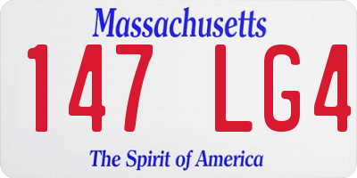 MA license plate 147LG4
