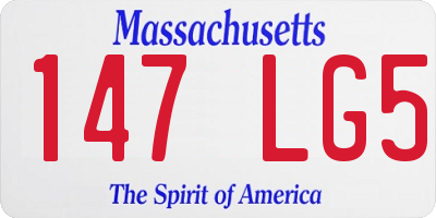 MA license plate 147LG5