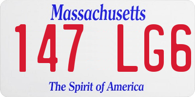 MA license plate 147LG6