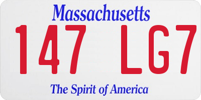 MA license plate 147LG7