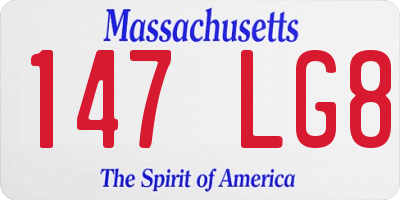 MA license plate 147LG8