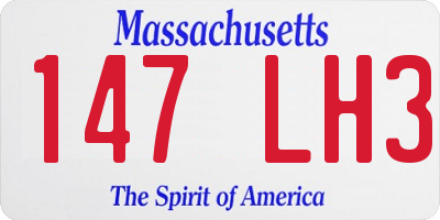 MA license plate 147LH3