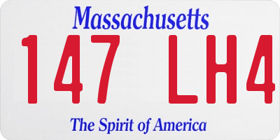 MA license plate 147LH4