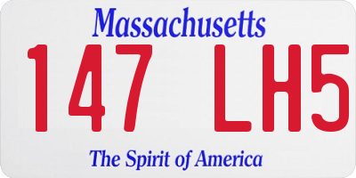 MA license plate 147LH5