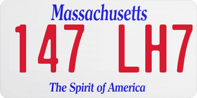 MA license plate 147LH7