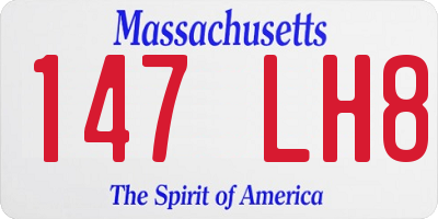 MA license plate 147LH8