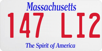 MA license plate 147LI2