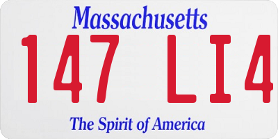 MA license plate 147LI4