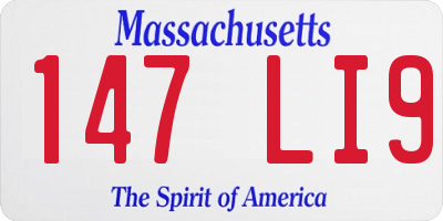 MA license plate 147LI9